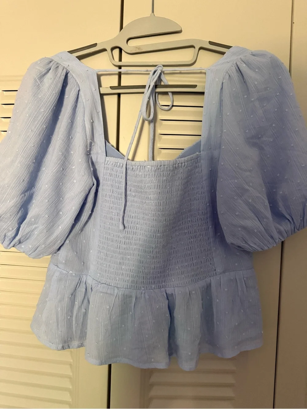 ASTR Puff Sleeve Peplum Top